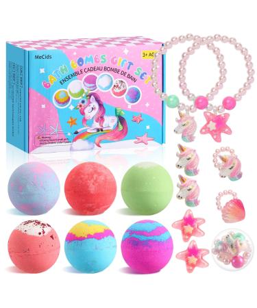 MeCids Bath Bombs for Kids with Surprise Toy Inside 6 Pack Organic Bath Bomb with Bracelets and Rings Bubble Bath Bombs Ball Kit for Kids Girls Birthday Christmas - Buy Online on GoSupps.com