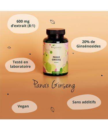 PANAX GINSENG Red | 120 Capsules | Extra Strength: 4800 mg/d | Anti Stress + Concentration + Energy Booster | With 20% Ginsenosides | No Additives & Vegan | 120 Capsules | Vegavero  - Buy Online on GoSupps.com
