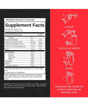 Max Muscle Pro BCAA, Aminos for The Relentless, 7G BCAA, Post Workout Muscle Recovery (Strawberry Lemonade) - Buy Online on GoSupps.com