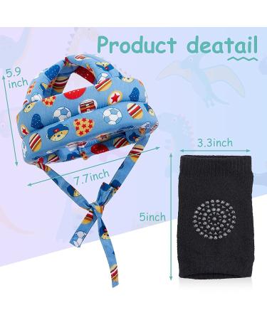 Baby Toddler Safety Helmet Set with Knee Pads and Socks - Soccer Owl Design - Buy Online on GoSupps.com