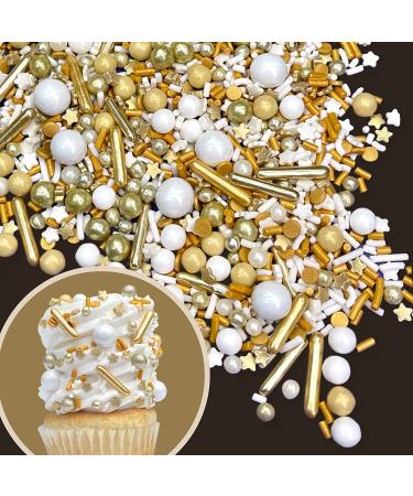 Manvscakes Sprinkles- Edible Cake and Cupcake Sprinkles with Assorted Shapes and Sizes for Parties  Metallic Sprinkle Mix for Cookies  Ice Cream  Cake and Cupcake Decorating  4 oz (Gold and Silver) - Buy Online on GoSupps.com