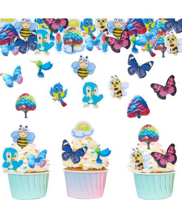Alegre 72 pieces of edible tortendeco butterflies decoration cake hawaii tortendendeko edible bee cupcake topers edible forest decoration for cake dining paper tortendeko tree muffin decoration for birthday wedding - Buy Online on GoSupps.com