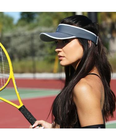 SAAKA Women's Sport Visor | Soft, Stretchy, Lightweight & Adjustable | Ideal for Running, Tennis, Golf | Graphite - Buy Online on GoSupps.com