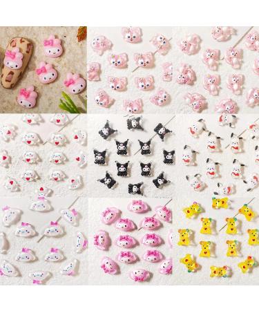 60Pcs Kawaii Nail Charms - Cute Cartoon 3D Resin Decorations for Acrylic Nails | DIY Craft Supplies - Buy Online on GoSupps.com
