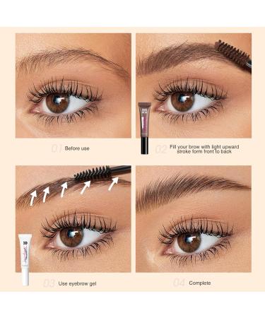 AURONUT Eyebrow Coloring Mascara Eyebrow Glue and 4 Colors Eyebrow Cream 16 Hours Long Lasting Waterproof 3D Natural Color Set Highly Pigmented Blonde & Brown & Dark Brown and Ash Black - Buy Online on GoSupps.com