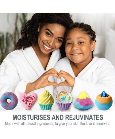6 Aromatherapy Bath Bombs for Kids, Women, and Teenage Girls - Natural Ingredients for Skin Moisturizing Bubble Bath - Perfect for Birthdays, Graduation, and Teacher Gifts - Buy Online on GoSupps.com