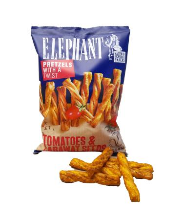 Buy Vegan Elephant Twisted Pretzels with Tomatoes & Caraway Seeds | 320g Value Pack - Healthy Spiral Snacks for International Shipping - Buy Online on GoSupps.com
