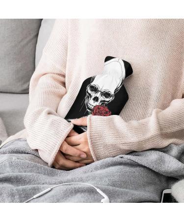 Skull Rose Hot Water Bottle with Plush Cover - Hand Warmer for Adults & Children | 26.5x15.3cm - International Shipping Available - Buy Online on GoSupps.com