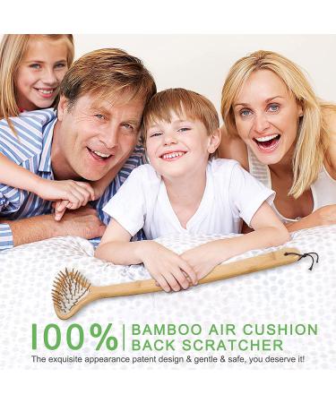 Large Curved Bamboo Back Scratcher with 59 Wooden Points - Instant Itch Relief & Back Massager for Men Women Adults | Curved Handle & Air Cushion Design (White) - Buy Online on GoSupps.com