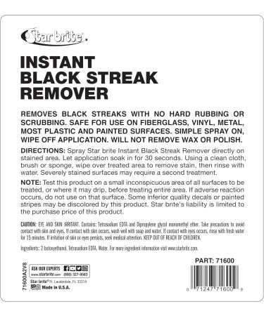Buy Star brite Instant Black Streak Remover - 128 Oz Gallon for Grease & Stain Removal on Fiberglass Vinyl Metal & More - Fast International Shipping - Buy Online on GoSupps.com