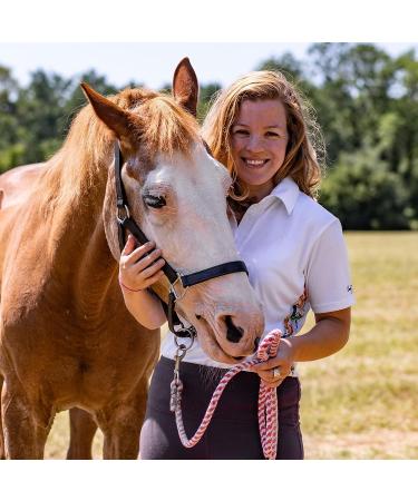 Anni Lyn Sportswear Women's Cool Breeze Polo Shirt - White/Vibrant Horse - Size Large - Buy Online on GoSupps.com