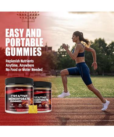 Creatine Monohydrate Gummies 5000mg - Sugar Free | 120 Gummies with L-Taurine & Betaine | Muscle Support & Energy Boost - Pineapple Flavor (Pack of 2 - Buy Online on GoSupps.com