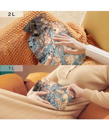 Luxurious Golden Blue Marble Heat Bottle - 1L BPA-Free Warm-Up Bag for Pain Relief & Hot/Cold Compress - Buy Online on GoSupps.com