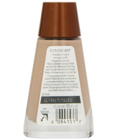 CoverGirl Clean Liquid Makeup Medium Light 135, 1.0 oz Bottles - Pack of 2 - Buy Online on GoSupps.com