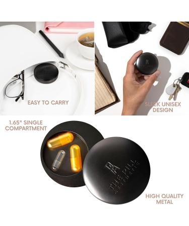 Travel Pill Case | Aesthetic Metal Pill Organizer for Vitamins Supplements & Medications - Ideal for Men & Women - Buy Online on GoSupps.com