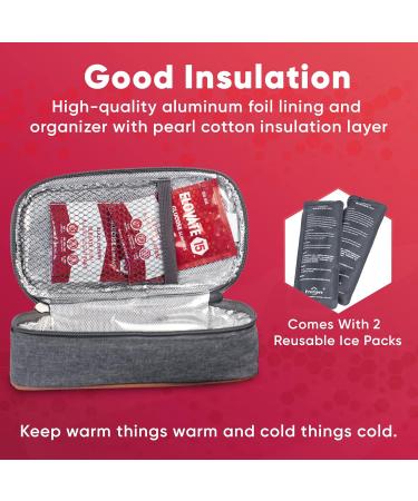 Elovate 15 Insulin Cooler Bag - Diabetic Supplies Organizer with Reusable Ice Packs - Travel Case for Easy Carry - Diasan Enterprises LLC - Buy Online on GoSupps.com