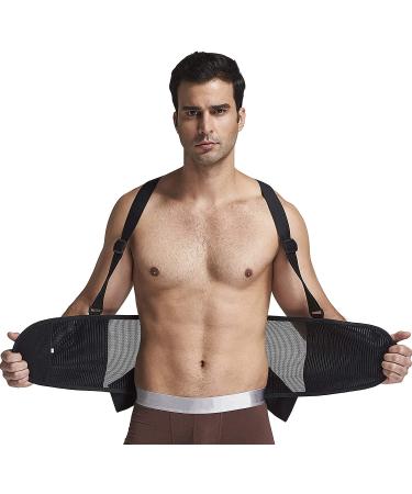 NeoTech Care Back Brace with Suspenders - Light & Breathable Lumbar Support Belt for Lower Back Pain - Size S, Black Color - Buy Online on GoSupps.com