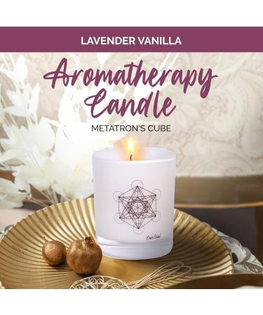 Lavender Vanilla Aromatherapy Candle | Hand-Poured Soy Luxury Candle | 50-Hour Burn | OneSoul Collection - Floral Scented Candle with Metatron s Cube Symbol - Buy Online on GoSupps.com