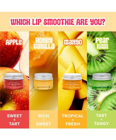 Farmacy Lip Smoothie Trio Hydrating Peptide Lip Balms with Vitamin C in Apple Mango & Pear Kiwi Flavors (10g Each) for Nourished Plump Lips - Buy Online on GoSupps.com