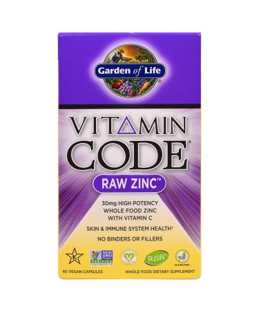 Garden of Life Vitamin Code Raw Zinc 60 Veggie Caps