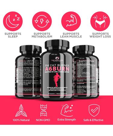 A6BURN Night Time Fat Burner Sleep Aid for Weight Loss - Metabolism Booster, Appetite Suppressant, Post-Workout Muscle Recovery & Immune Support - Buy Online on GoSupps.com