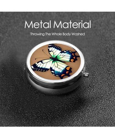 Shop Cute Little Butterfly Round Pill Box - 3 Compartment Organizer for Travel & Purse - Buy Online on GoSupps.com