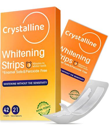 Teeth Whitening Strips for Sensitive Teeth - Enamel Safe 42 Pcs Deep Stain Removal 21 Treatments Natural Ingredients Mint Freshness - Buy Online on GoSupps.com