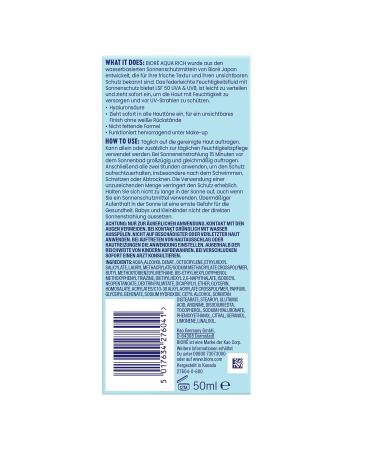 BIORE Aqua Rich UV - SPF 50 Light Moisture Fluid for Face - Non-Greasy UVA/UVB Sun Protection Ideal Under Makeup - 50ml - Buy Online on GoSupps.com