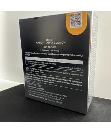 TIRTIR Fond De Teint Mask Fit Aura Silver Cushion Finition Semi-Brillante Couverture Naturelle Hydratant L ger (Taille Normale 0 63 Fl Oz) Moka 25N - Buy Online on GoSupps.com