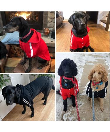 NAMSAN Dog Sweater | Warm Winter Hoodie for Large Dogs | 6XL Red | Button Design Dog Clothes - Buy Online on GoSupps.com