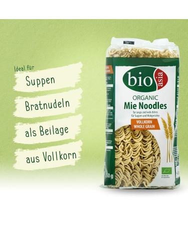 BIOASIA Organic Whole Grain Mie Noodles - Quick & Easy Cooking (Pack of 2 x 250g) | International Shipping Available - Buy Online on GoSupps.com