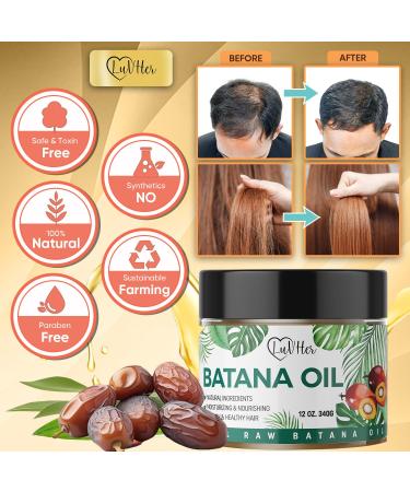 LuvHer Raw Batana Oil for Hair Growth | 100% Organic Dr. Sebi Batana Oil | 12oz Pure Unrefined Conditioner for Thicker Hair & Hair Loss Prevention - Buy Online on GoSupps.com