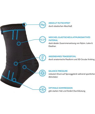 AGILE NOW Foot Bandage Set of 2 - Ankle Support Wraps (M) - Blue - International Shipping Available - Buy Online on GoSupps.com