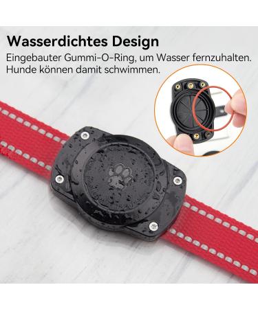 IPX8 Waterproof Airtag Dog Collar Holder - Universal Bracket for Airtag Dog & Cat Neck Bands (2 Pack - Black) - Buy Online on GoSupps.com