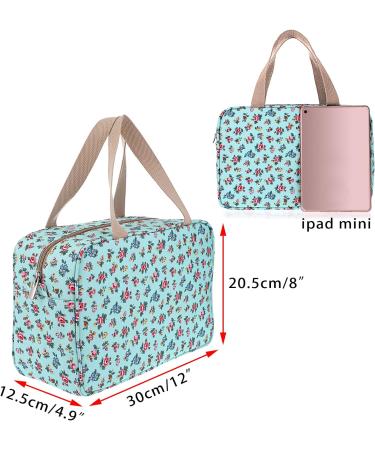 IGNPION Large Waterproof Travel Toiletry Bag - Blue Small Floral - Buy Online on GoSupps.com