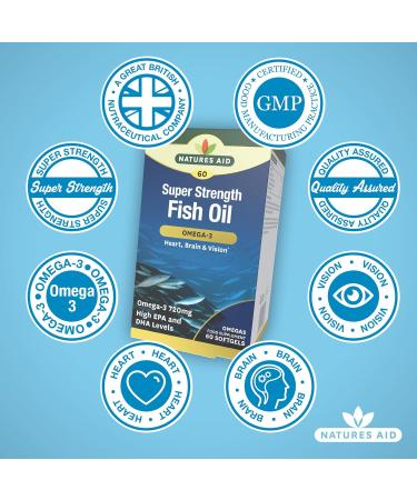 Natures Aid Super Strength Omega-3 Fish Oil Softgels - 60 Count (Pack of 1) - Buy Online on GoSupps.com
