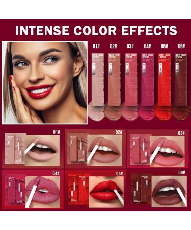 XINGXYUEL 3PCS Matte Liquid Lipstick Set Velvet Lip Gloss Lip Stain Long Lasting Waterproof Matte Red Lipstick for Women Lip Makeup Gift Set B-04 Rose Pink+05 Ruby Red+06 Wine Red Set B(rose Pink+ruby Red+wine Red) - Buy Online on GoSupps.com