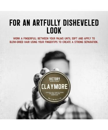 Victory Barber & Brand Claymore Pomade - Strong Hold Matte Finish for Men | USA Made Low Shine Perfect for Rough & Ready Styles - Buy Online on GoSupps.com
