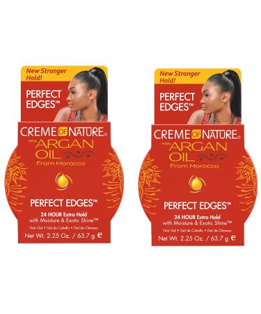 Creme of Nature Argan Oil Perfect Edges Control Hair Gel-2.25 oz (Pack of 2)