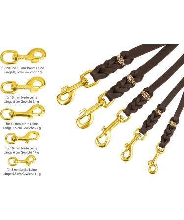 Copcopet Handmade 3-Way Adjustable Fat Leather Dog Leash - 5m x 18mm - Soft Leather with Brass Fittings - Durable & Stylish - Made in Germany - Buy Online on GoSupps.com
