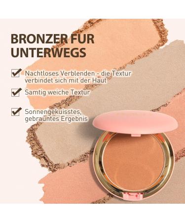 Shimmering Bronzer Powder | Highly Pigmented Highlighter & Contour | Vegan & Breathable | All-Day Sun-Kissed Finish - Sunkissed Bronzer 1g - Buy Online on GoSupps.com