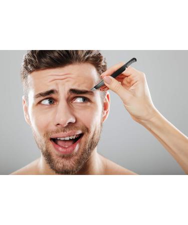 Professional Bartzart Eyebrow Tweezers with Comb | Stainless Steel 1-Piece Eyebrow Tweezers for Precision Plucking - International Shipping Available - Buy Online on GoSupps.com