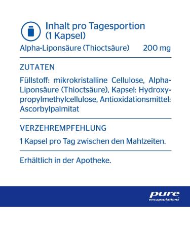 Alpha Lipoic Acid 69g - 120 Caps | Pure Encapsulations | Premium Antioxidant Supplement for Optimal Health - Buy Online on GoSupps.com