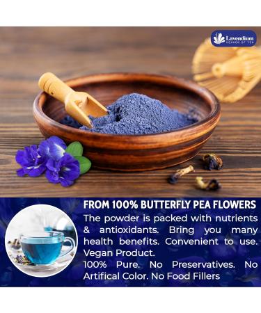 Lavendium Premium 220g (7.76oz) Blue Butterfly Pea Flower Powder 100% Natural and Pure Natural Food Coloring Butterly Pea Flower Tea No Additives No Gluten No Sugar Vegan CA - Buy Online on GoSupps.com