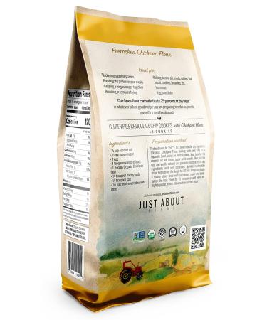 Just About Foods Organic Chickpea Flour 2lb (2 Pack) - USDA Organic, Gluten Free, Non GMO, Kosher - Pack of 2 (1lb bags) - Buy Online on GoSupps.com