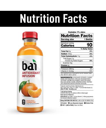 Bai Flavored Water Safari Variety Pack - 12 Count, 18 Fl Oz Bottles - Antioxidant Infused Drinks - Brasilia Blueberry, Costa Rica Clementine, Malawi Mango, Zambia Bing Cherry - Buy Online on GoSupps.com