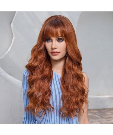 Shop Haircube Ombre Auburn Wig for Women Long Corrugated Synthetic Wig with Pony Natural Look & Breathable Comfort - Buy Online on GoSupps.com