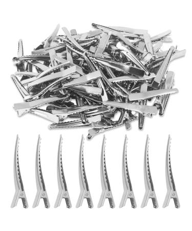 4.5cm Silver Alligator Teeth Prongs Clips Holders for Hair Care  Arts & Crafts Projects  Dry Hanging Clothing  Office Paper Document Organization (100 Pieces)