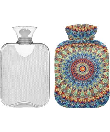 Boho Mandala Hot Water Bottle with Cover - 2L Hot Water Bag for Pain Relief & Compress - International Shipping - Buy Online on GoSupps.com