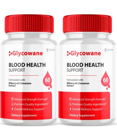 (2 Pack) Glycowane Capsules Official Glycowan Blood Support Pills with All Natural Ingredients Advanced Formula Glycowane Supplement with Maximum Strength Vitamins for Women and Men (120 Capsules)